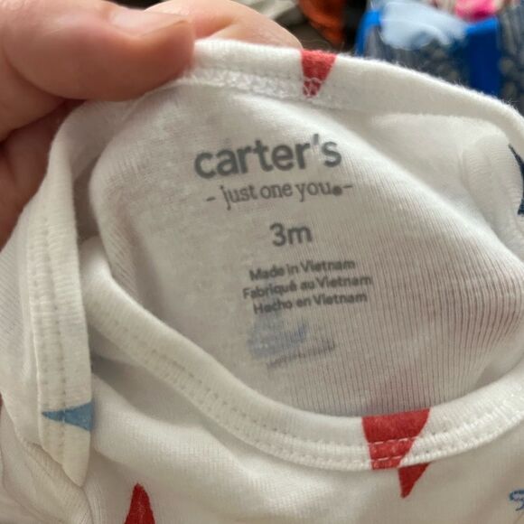 Carter’s Just One You Sail Boat White Baby Boy Onesie Size 3M - Picture 3 of 3